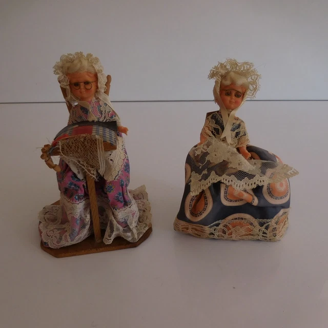 Lot De 6 Poupées Folklore Tradition XXe - Celluloïd, PN France, 16 Cm