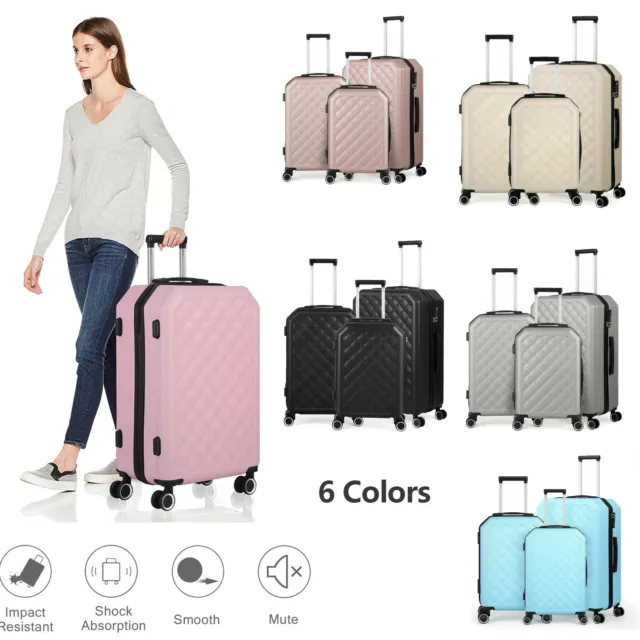20/24/28" Luggage Hard-Shell Suitcase 3 Pieces Set with Spinner Wheels &TSA Lock