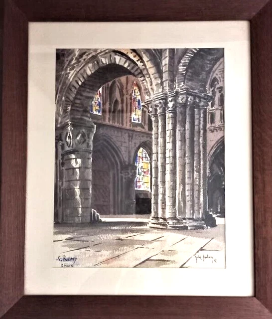 Basilique Saint Remi Reims Peinture Aquarelle