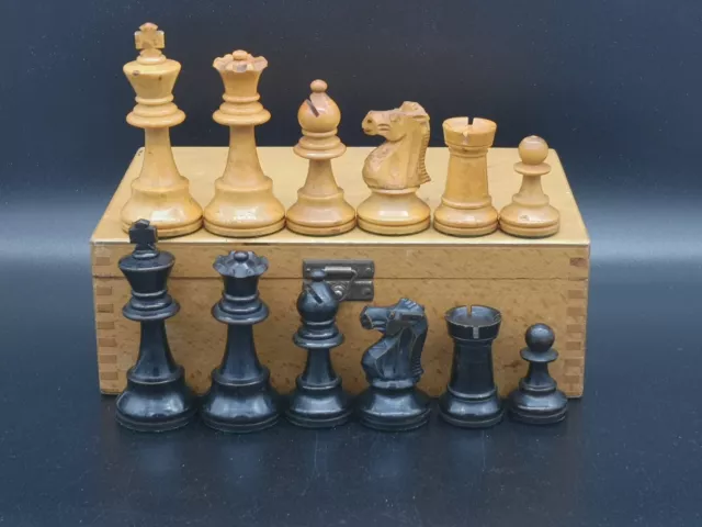 Alt Staunton Design Schachspiel Holzkiste Vintage Design Wood Chess Set Wood Box