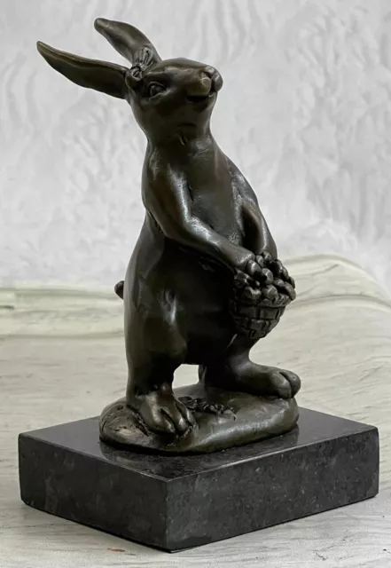 Bronze Bébé Jack Lapin Bunny Statue, Intérieur Extérieur Jardin Sculpture Oeuvre