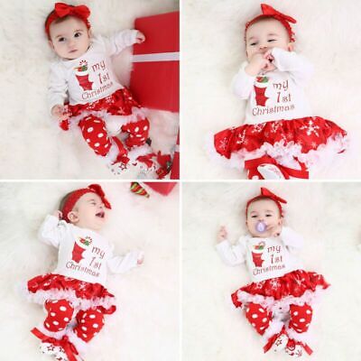 Snowflake Clothes Xmas Costume Baby Girls Outfits Infant Dress Romper Christmas