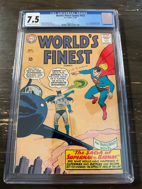 WORLDS FINEST #153 - Batman Slaps Robin Meme Origin - CGC Grade 7.5 - 1965