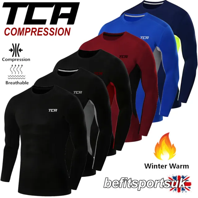 Mens Compression Base-Layer Thermal Long Sleeve Top Skin Tight Tca Muscle Gym