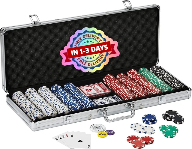 Juego Set De Fichas De Poker Poquer Blackjack Casino Profesional Con Estuche 500