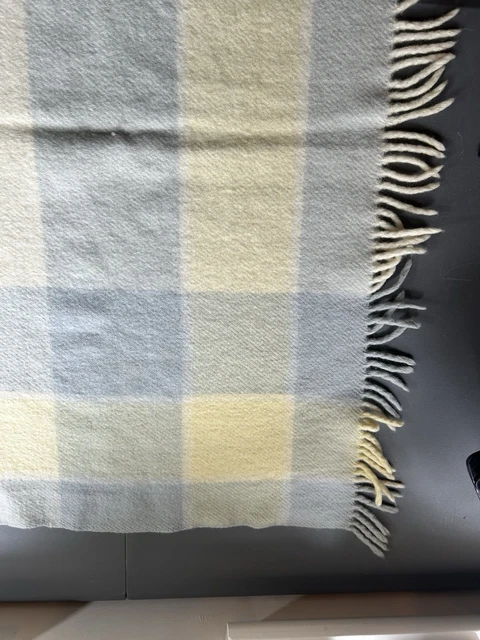 OTTERBURN MILL PURE Wool Blanket Throw Approx 52inch by 37 Inch