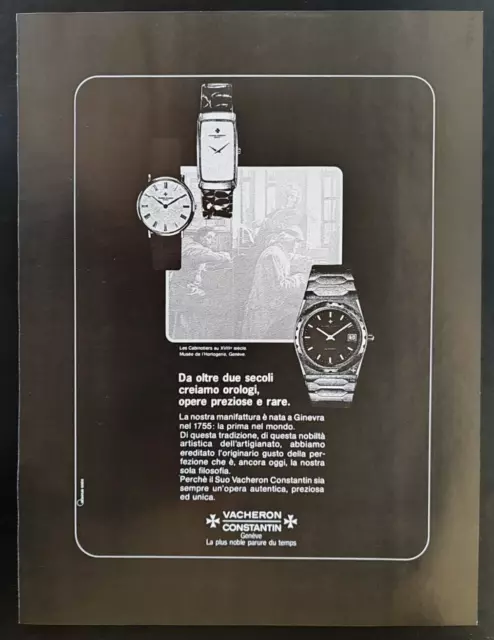 Armbanduhr Vacheron Constatin Sammlung Werbung 1 Seite 1979 Original