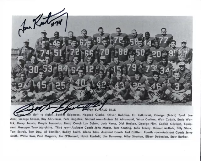 1964 Buffalo Bills 8X10 Signed Photo Football Autographed In Person By 3