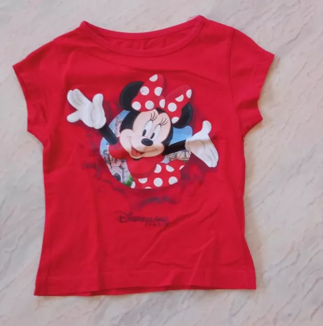 Maglia t-shirt manica corta bambina stampa Minnie Disney cotone 2 anni usata