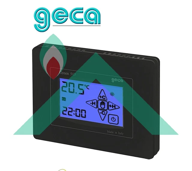 Thermostat Programmable Écran Tactile Mur Vert 503 Noir 3.526.1754