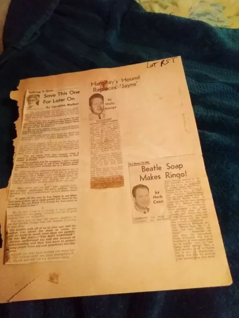 Beatles 1966 scrapbook page newspaper article clippings