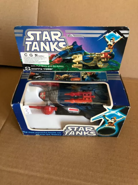 Vintage STAR TANKS bootleg Star Wars VEICOLO SPAZIALE RETROCARICA Happy TOYS 3