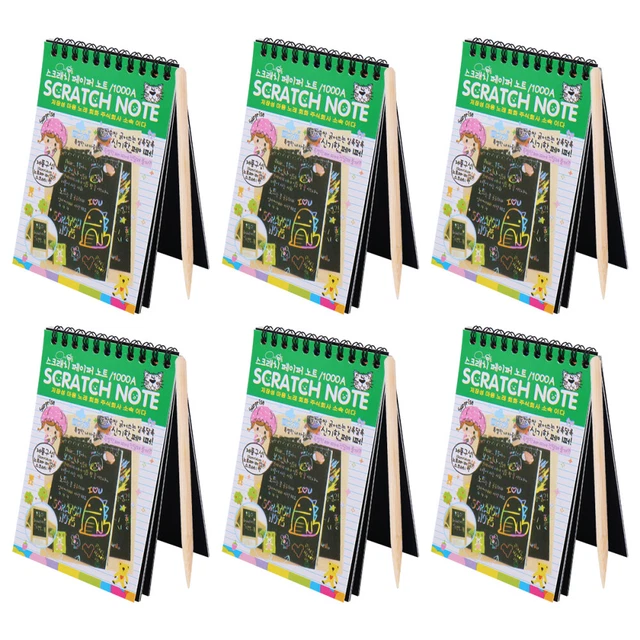 6 juegos de papel para colorear Scratch Sketch Book para niños