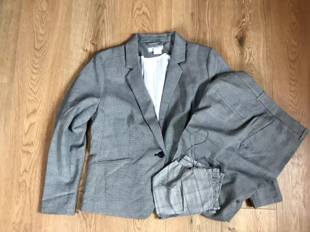 @ H&M + ZARA @ tuta con pantaloni bianco e nero a quadri taglia 46 Size 3XL pantaloni blazer top NUOVI