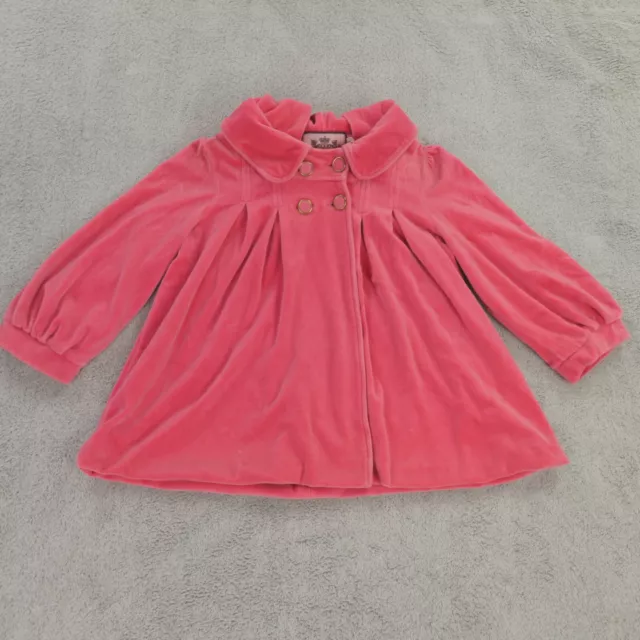 Juicy Couture Jacket Womens Medium Velour Double Breasted Coral Pink Y2K USA