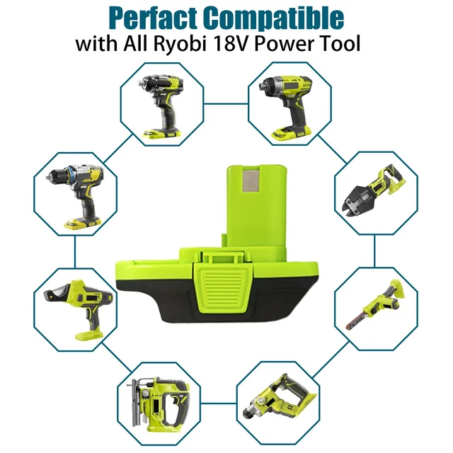 Adapter To Use Makita 18V Battery On RYOBI 18V Tools – Lithium-Ion Converter – Unbranded Black Power Tool Adapter