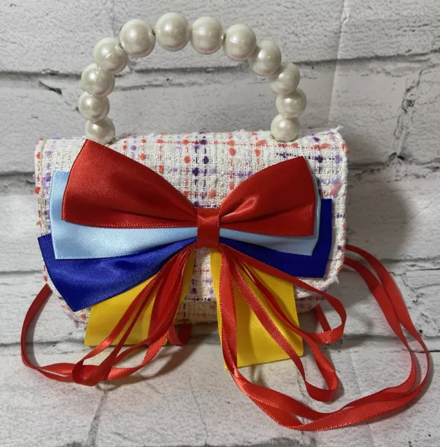 Little Girl Small Cross-Body Hand Bag Plaid Print Bow Decoration