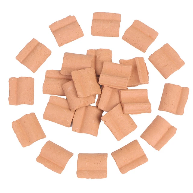 25PCS NINIATURE S Red Roof Tile Turning Mould Scenario Sand Table Diy