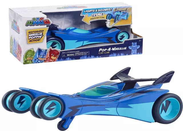 Just Play PJ Masks Pop A Wheelie Cat-Car Lights and Sounds Ages 3+ Toy Car Race