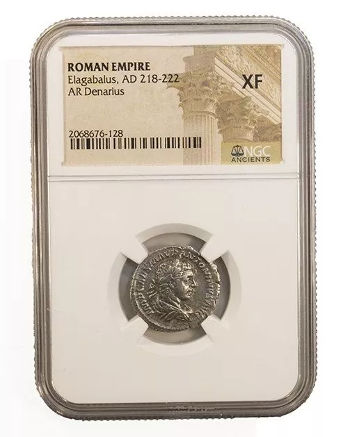 NGC XF Denarius of Elagabalus Roman Silver (AD 218-222) NGC Ancients Certified