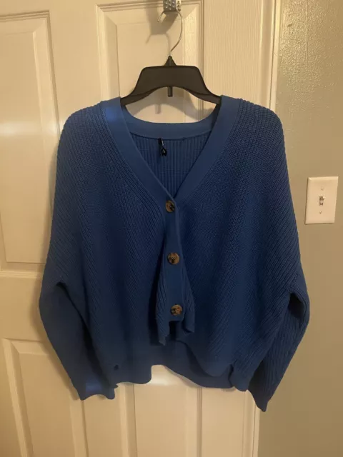 Whistles Woman’s Mara Knitted  Cropped Cardigan  Blue Size Medium