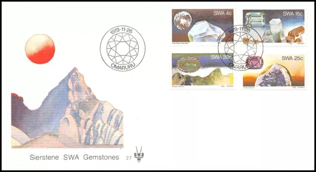 SWA / Namibia Mi.Nr. 462-465 FDC Schmucksteine / Sierstene / Gemstones