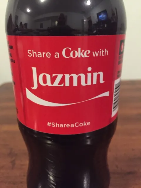 Share a COKE with Jazmin 20 fl oz Collectible Bottle Rare Coca-Cola HTF 2015