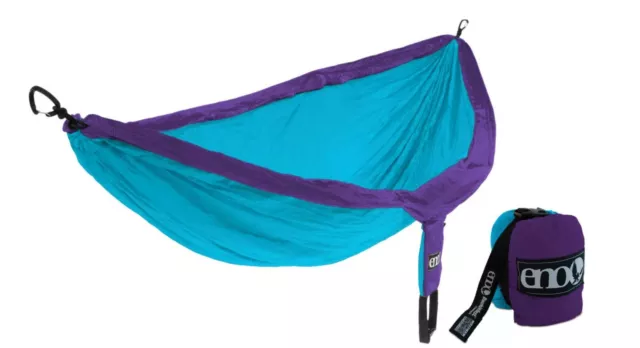 eno eagles nest outfitters doublenest hammock purple teal camping backpacking