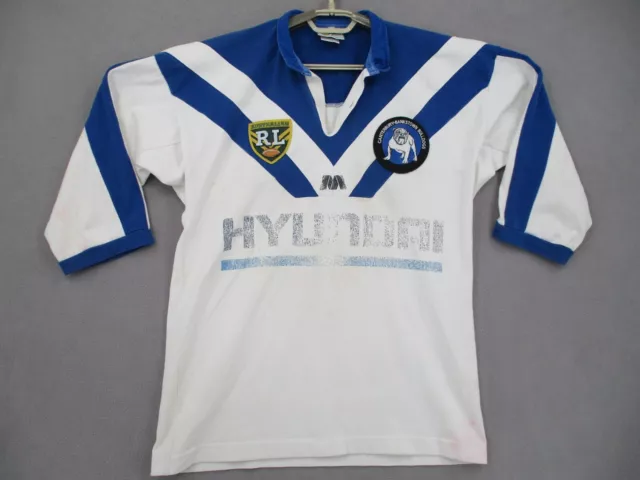 Vintage Canterbury Bankstown Bulldogs Jersey Mens Blue 90s Rugby League Licensed