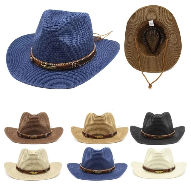 Cappello da sole Cappello da cowboy da uomo Cappellino di paglia da donna