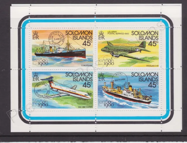 London 1980 International Stamp Exhibition Solomon Islands Sheet Sg 417-420