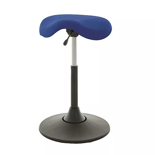 Multibeweglicher Drehhocker; Kunstleder Sitz blau; Hocker, ergonomisch