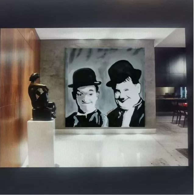 Stanlio & Ollio dipinto a mano