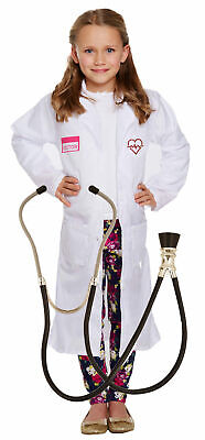 Kids Boys Girls Doctors Coat Jacket Fancy Dress Costume Outfit Stethoscope