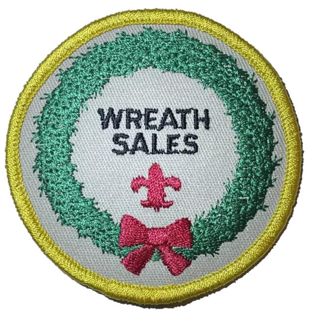 Boy Scout Wreath Sales Patch BSA Boy Scouts Of America Embroidered Badge Emblem