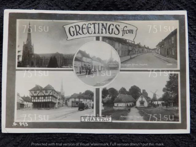 Photographic multiview postcard - Greetings from THAXTED, Essex