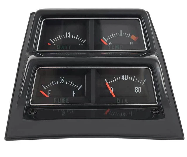 1968-74 Nova Console Gauge Assembly ; with Volt Meter ; Black Face ;