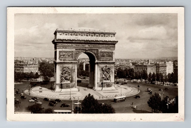 Paris France RPPC L'Arc de Triomphe de l'Etoile, Antique, Vintage Postcard