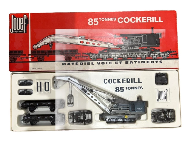 JOUEF GRUE COCKERILL 85 TONNES AVEC CARTER SUPERIEUR, 4 PLOTS 2 WAGONS - HO n2 EUR 37,95 - FR