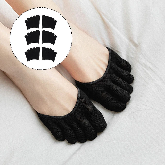 3 Pairs Chaussettes À Cinq Doigts Pour Femmes Demi-orteils Pantoufles Hommes