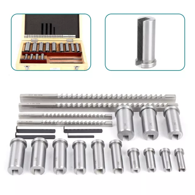 22 Pcs Industrial Keyway Broach Kit Lathe Metric Size Set CNC Metalworking Tool