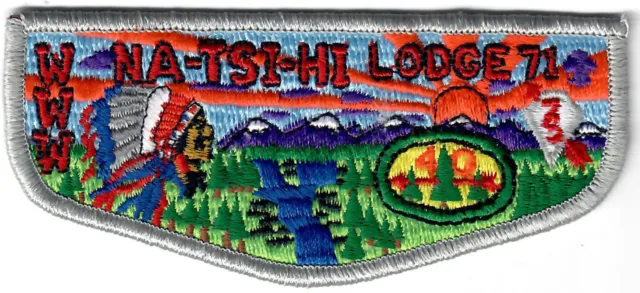 Order of the Arrow (OA) Flap Lodge 71 Na-Tsi-Hi S9 MINT - 40th ANN/75th OA
