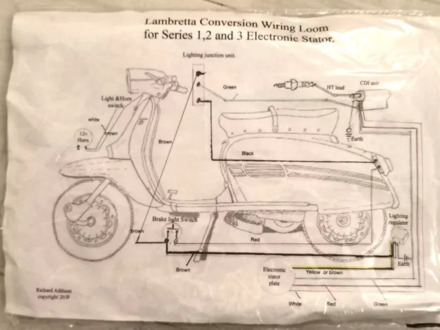 Lambretta 12v Conversion Wiring Loom, scooter part