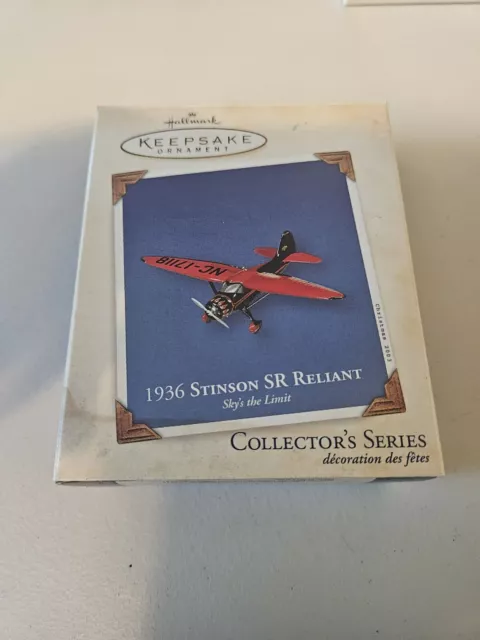 2003 Hallmark Ornament 1936 Stinson SR Reliant Sky's The Limit Plane Series