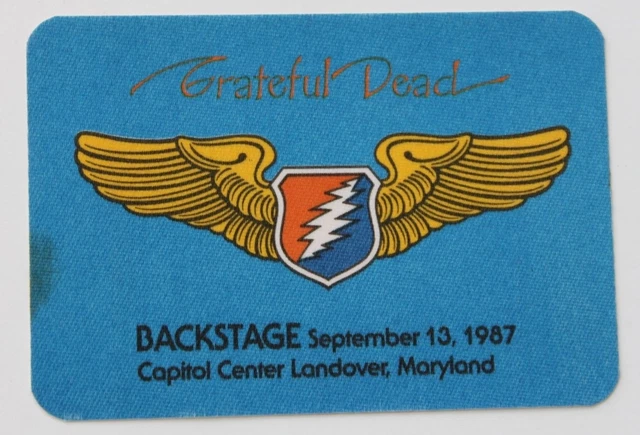 Grateful Dead Rick Griffin Emblem Backstage Pass 9-13-87 Capita Maryland 1987