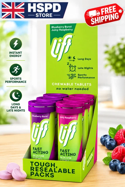 Fast Charlie LIFT | FAST-ACTING Glucose Chewable Energy Tablets | Mixed Berry | 6 ...