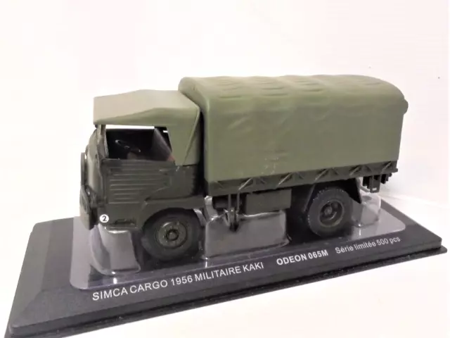 CAMION SIMCA CARGO BACHÉ 1956 MILITAIRE KAKI ODEON MOMACO-065M-1/43 Limitée 500