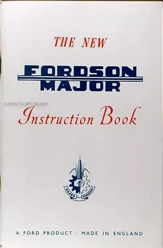 Fordson Major Tractor Owner Manual 1953 1954 1955 1956 1957 1958 1959 1960 1961