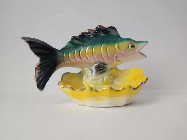 Vintage fish soap dish trinket iridescent nautical
