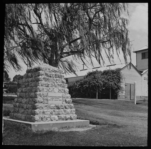 VINTAGE Magic Lantern Slide CHARLES STURT MONUMENT MILDURA C1949 PHOTO AUSTRALIA